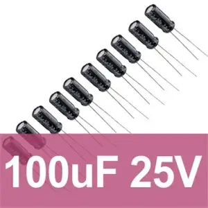 100uF 25V Elektrolitik Kondansatör