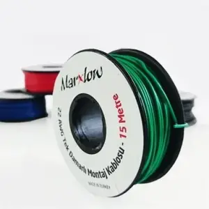 22 AWG Çok Damarlı Montaj Kablosu 15M Yeşil