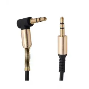 3.5 Mm Metal Başlıklı Erkek/Erkek L Uçlu Jack Girişli Aux Stereo Ses Aktarma Kablosu