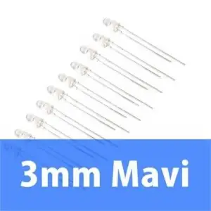 3mm Şeffaf Mavi Diyot LED