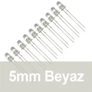 5mm Şeffaf Beyaz Diyot LED