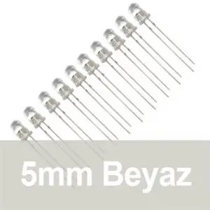 5mm Şeffaf Beyaz Diyot LED
