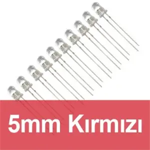 5mm Şeffaf Kırmızı Diyot LED