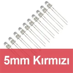 5mm Şeffaf Kırmızı Diyot LED