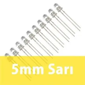 5mm Şeffaf Sarı Diyot LED