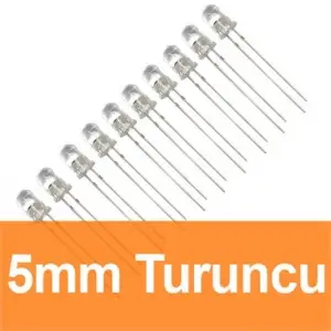 5mm Şeffaf Turuncu Diyot LED
