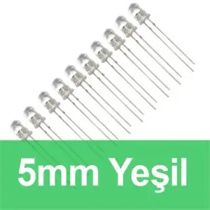 5mm Şeffaf Yeşil Diyot LED