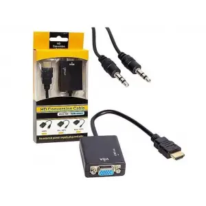 HDMI Erkek to VGA Erkek + Ses Dönüştürücü