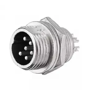 Mike Konnektör 12mm 6 Pin - Erkek