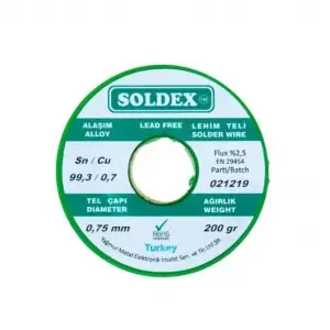 Soldex Kurşunsuz Lehim Teli 0,75mm 200gr