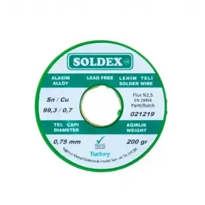 Soldex Kurşunsuz Lehim Teli 0,75mm 200gr