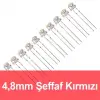 4.8mm Şeffaf Kırmızı Mantar LED