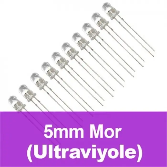 5mm Şeffaf Ultraviyole LED - UV