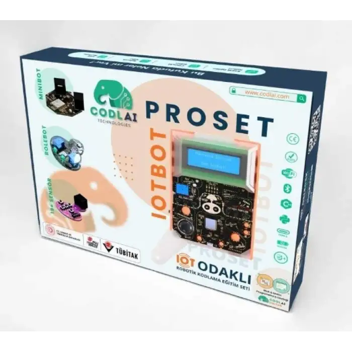 Codlai ProSet IoT Tabanlı Robotik Kodlama Seti (Minibot + Rolebot + IoTBot + 19 Sensör)