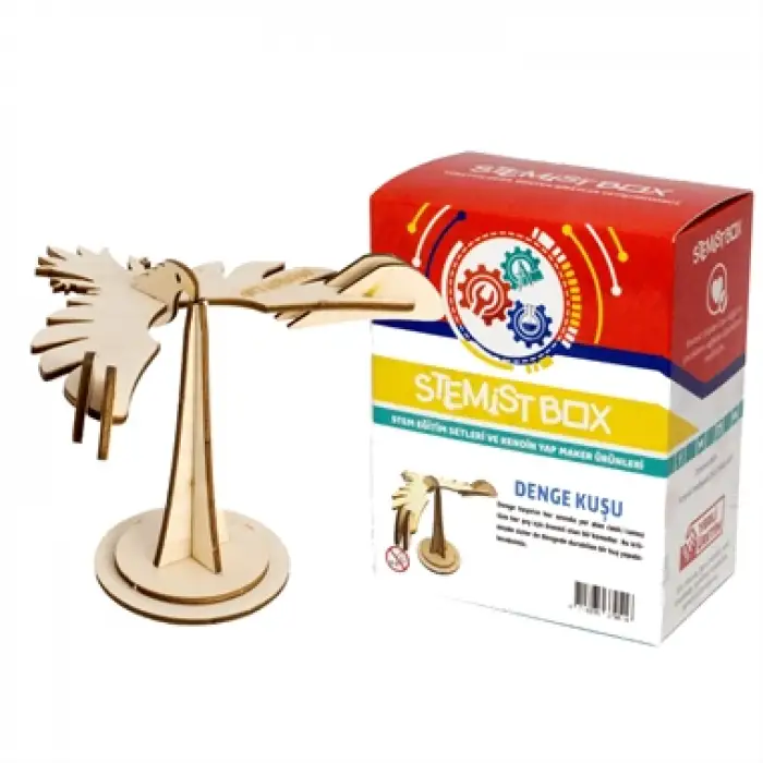 Ahşap Denge Kuşu - Ağırlık Merkezi Deney Seti (STEM)