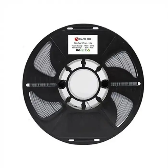 Elas 1.75mm Gümüş Gri Pla Plus Filament