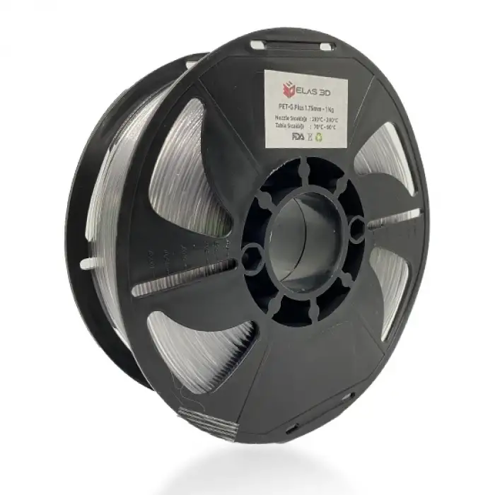 Elas 1.75mm Şeffaf PET-G PLUS Filament 1Kg