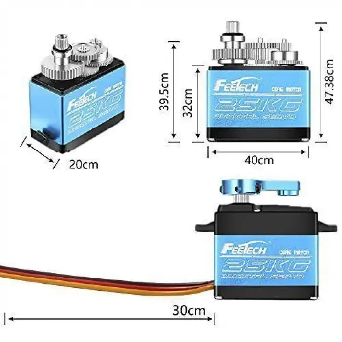 Feetech FT5325M 25kg Servo Motor Metal Dişli Yüksek Gerilim Torklu