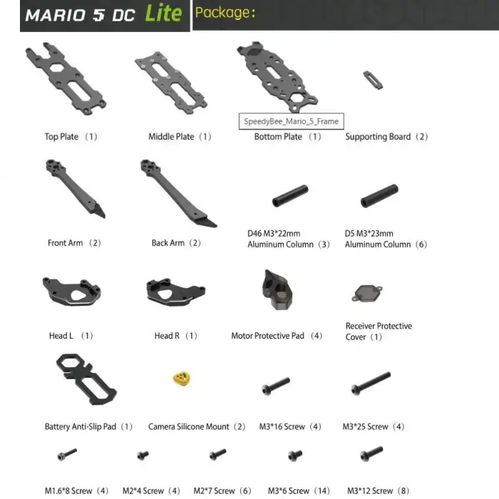 SpeedyBee Mario 5 Frame - DC Advanced - 5 Drone G