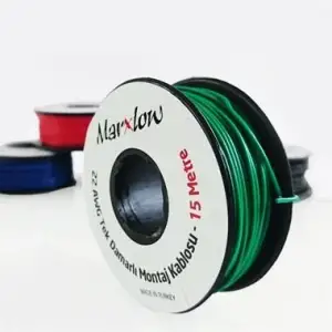 22 AWG Çok Damarlı Montaj Kablosu 15M Yeşil