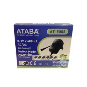3-12V 600mA AC-DC Kademeli Adaptör (AT-500S)