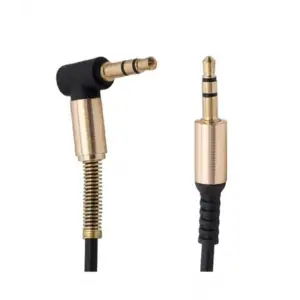 3.5 Mm Metal Başlıklı Erkek/Erkek L Uçlu Jack Girişli Aux Stereo Ses Aktarma Kablosu
