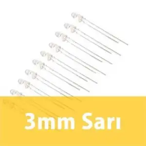 3mm Şeffaf Sarı Diyot LED
