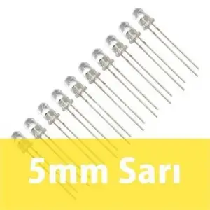 5mm Şeffaf Sarı Diyot LED
