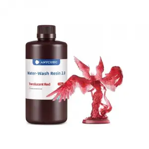 Anycubic Water Wash Resin 2.0 Yarı Şeffaf Kırmızı (Translucent Red)