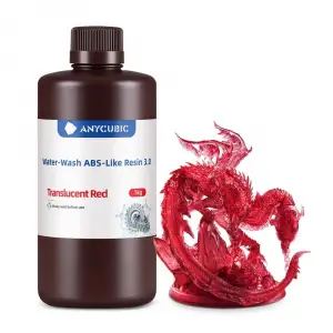 Anycubic Water-Wash ABS-Like Resin 3.0-Trans.Red