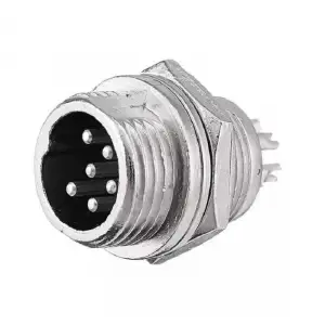 Mike Konnektör 12mm 6 Pin - Erkek