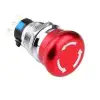 Acil Stop Butonu - Metal 19mm 1NO+1NC Kırmızı