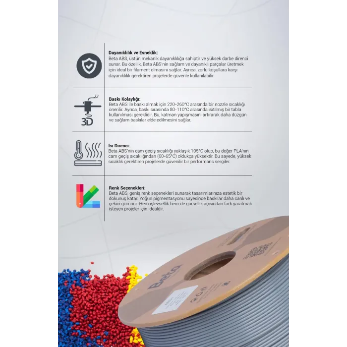 Beta ABS+ Filament Grey