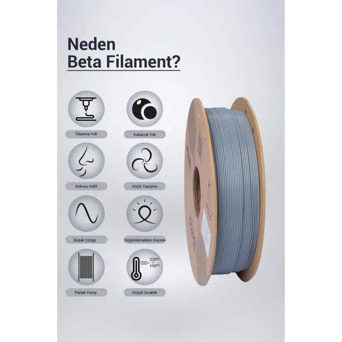 Beta ABS+ Filament Grey
