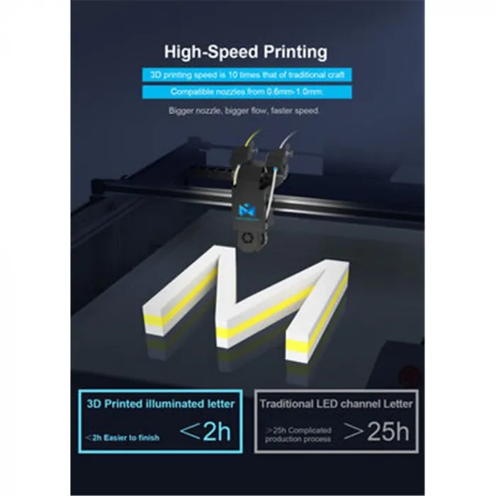 Mingda Md-A128 Işıklı Tabela - Logo Üretimi İçin 3D Printer