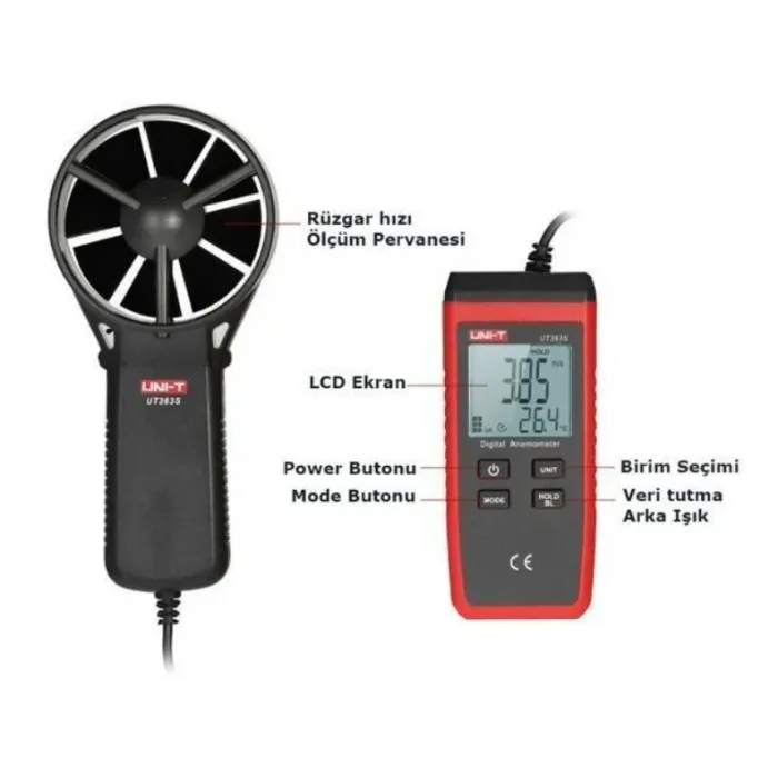 Unit UT363S Mini Rüzgar Hızı Ölçer Anemometre