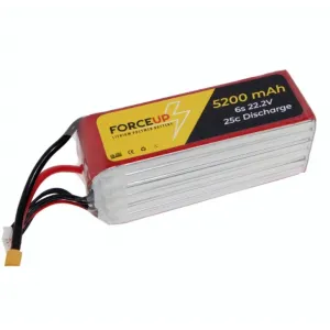 FORCEUP 6S 22.2V 5200mAh 25C Lipo  Batarya