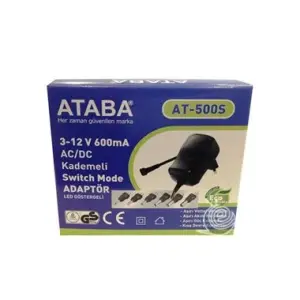 3-12V 600mA AC-DC Kademeli Adaptör (AT-500S)