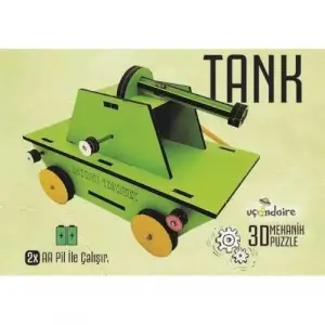 3d Mekanik Puzzle  Eğitici Oyuncak  Tank