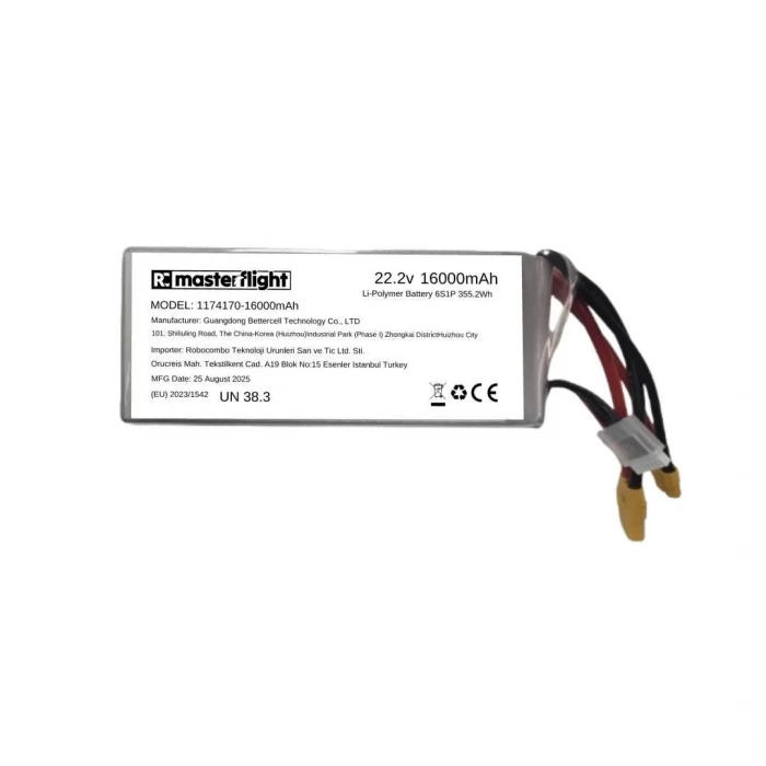 22,2V Li-po Pil 16000mAh 65C 6s Lityum Polymer