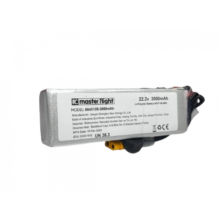 22.2V Li-po Pil - 3000mah 80C 6s Lityum Polymer Batarya