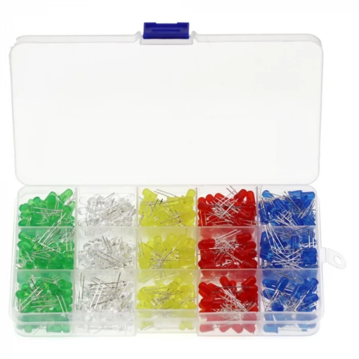 500 Parça 5 Renk Led Seti - 5mm Diyot LED Kutulu