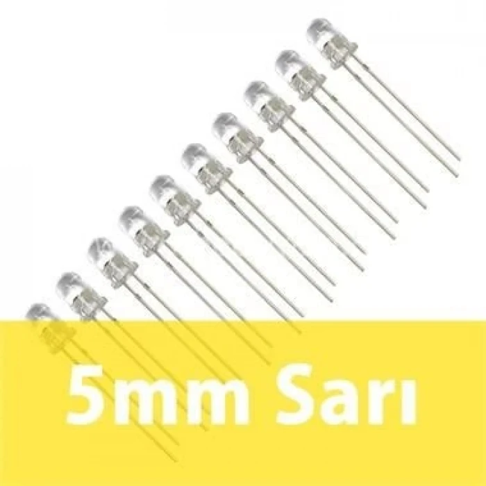 5mm Şeffaf Sarı Diyot LED