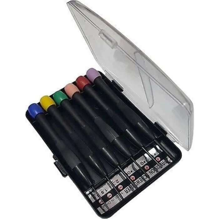 6 Parça Saatçi Tornavida Seti 3 Yıldız 3 Düz