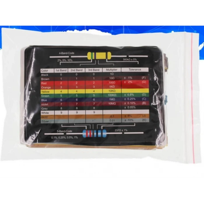 600 Parça 30 Çeşit Direnç Seti - 1/4W