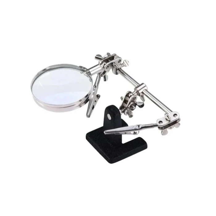 Büyüteçli Lehim Standı - Ayarlanabilir PCB Tutacağı