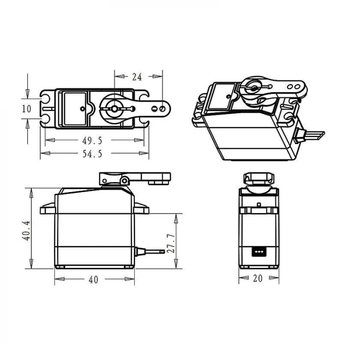 DSSERVO BLS3235 35kg Fırçasız Dijital Servo Motor - 180 Derece