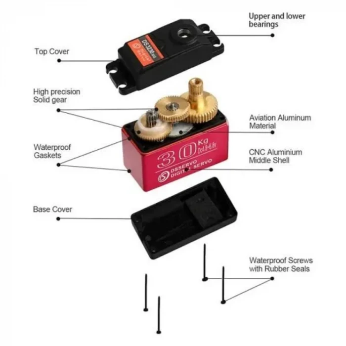 DSSERVO DS3230 30kg Servo Motor - 180 Derece - Su