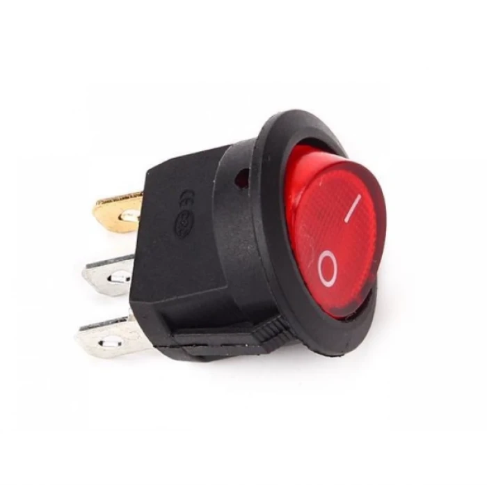 Işıklı On / Off Anahtar Yuvarlak  2Pin 20mm