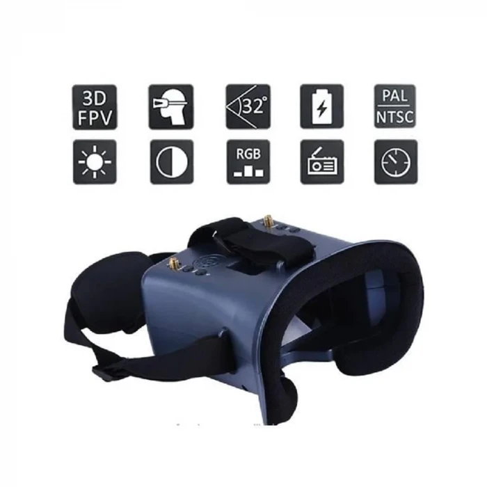 Ls-008D Fpv Gözlük 5.8G 40Ch 5 İnç 4.3 İnç Hd Dvr